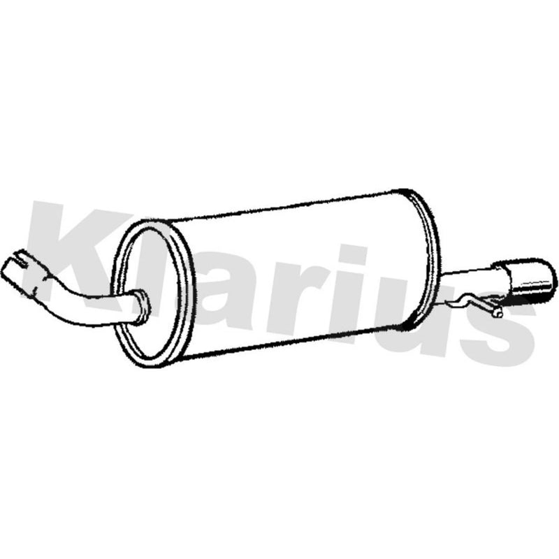 Klarius Box With Tail Pipe (Lh) Left Rear fits Jaguar S-Type II 1999-2007