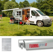 Fiamma F80S 340 Awning Titanium Case Royal Grey Fabric Motorhome Caravan Van Fiamma  - Dynamic Drive
