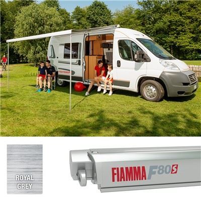 Fiamma F80S 340 Awning Titanium Case Royal Grey Fabric Motorhome Caravan Van Fiamma  - Dynamic Drive