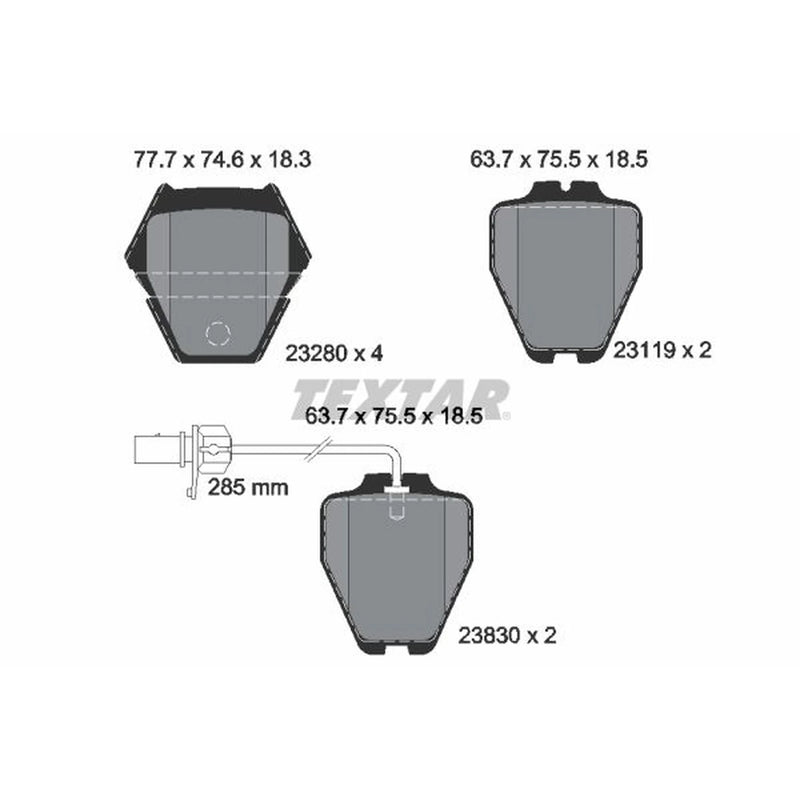Textar Front Brake Pad Set 2328001