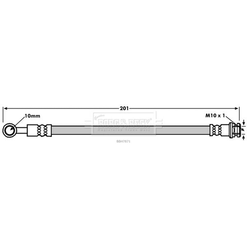 Borg & Beck Brake Hydraulic Hose Line outer BBH7871
