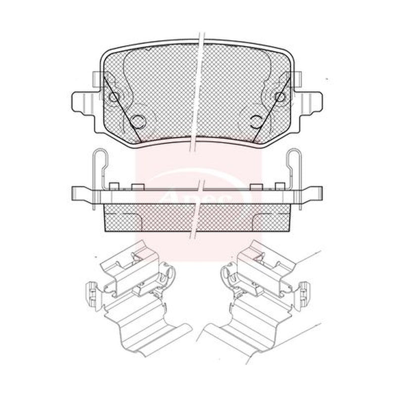 Apec Rear Brake Pad Set fits Hyundai Tucson 2020-2021 1.6