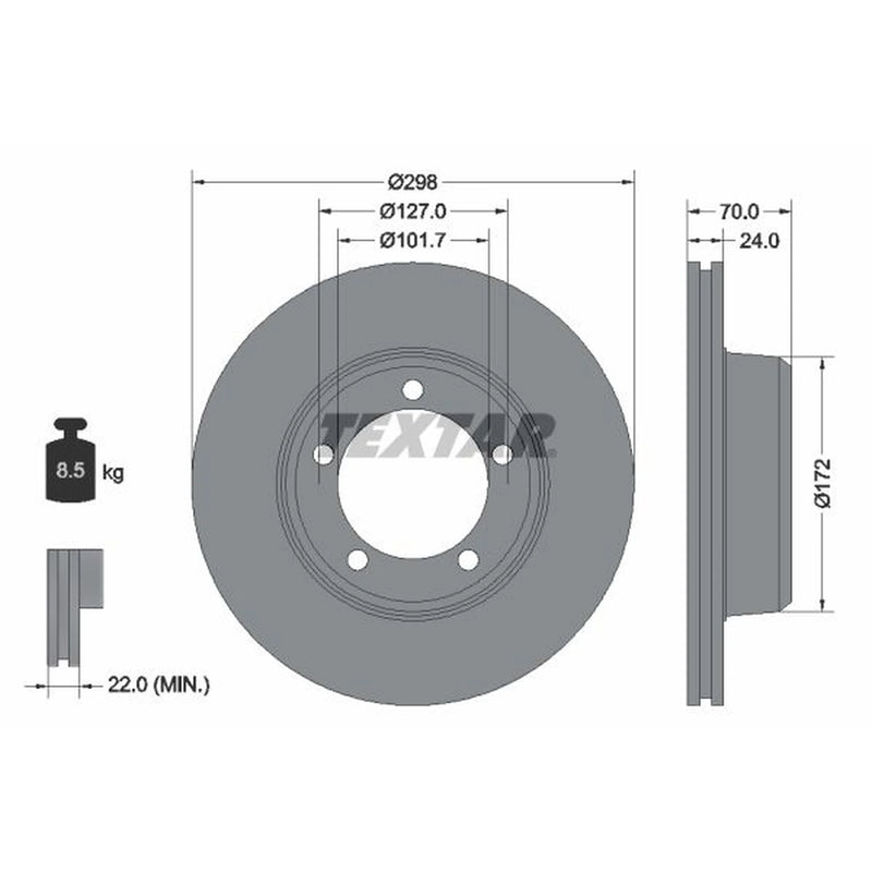 Textar 2 x Front Brake Discs 92061300-x2