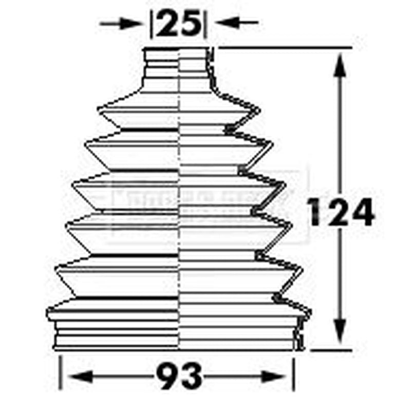 Borg & Beck Drive Shaft Bellow Kit Wheel Side Thermoplast BCB6124