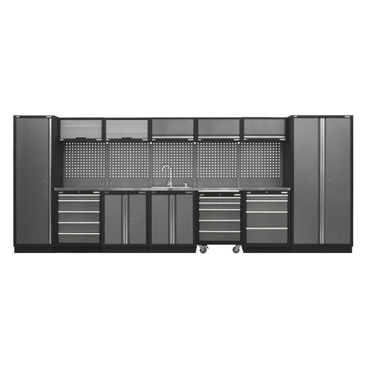 Sealey Superline Pro 4.9m Storage System Stainless Worktop APMSSTACK17SS Sealey - NN4 Online 
