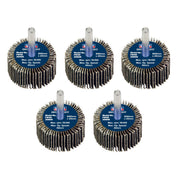 Sealey 40 x 20mm Abrasive Flap Wheel on 6mm Shaft Assorted Grit - Pack of 5 Sealey - Dynamic Drive