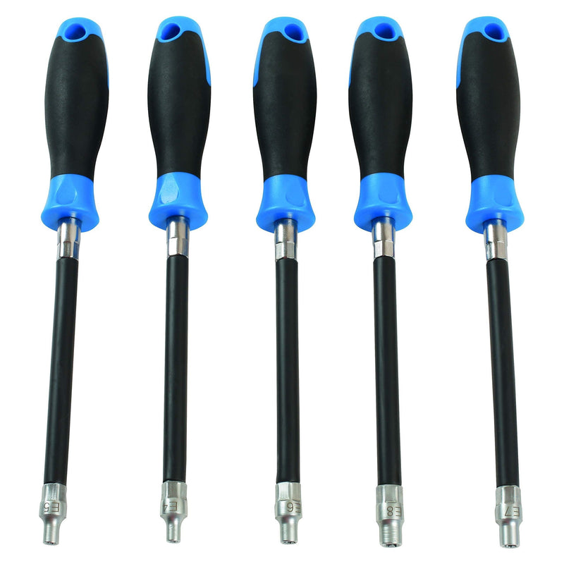 Laser E-Socket Flexi Driver Set 5pc 7616 Laser - Dynamic Drive