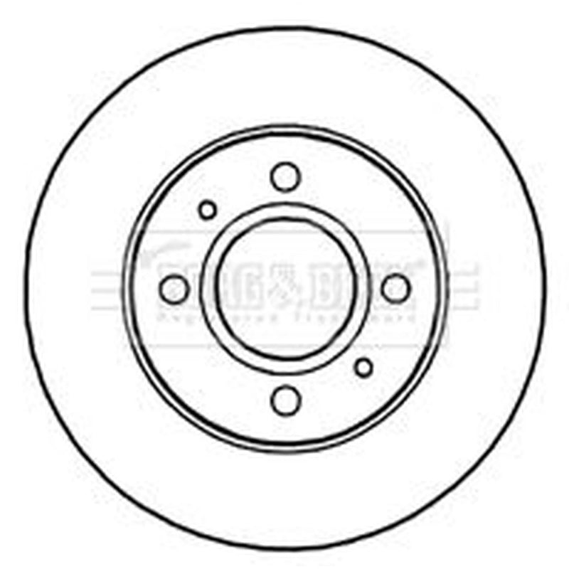 Borg & Beck 2 x Vented Brake Discs fits Hyundai Amica / Atoz 1998-2010 1.0 1.1