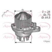 Apec Engine Cooling Water Pump fits Citroën C8 2002 on 3.0