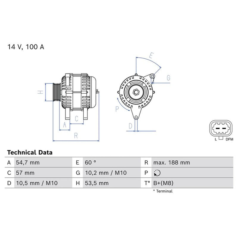 Bosch Car Alternator 12V 0 986 082 370