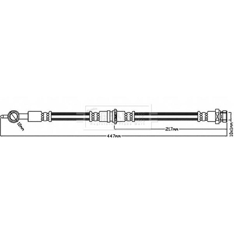 Borg & Beck Brake Hydraulic Hose Line Rear Right BBH8192
