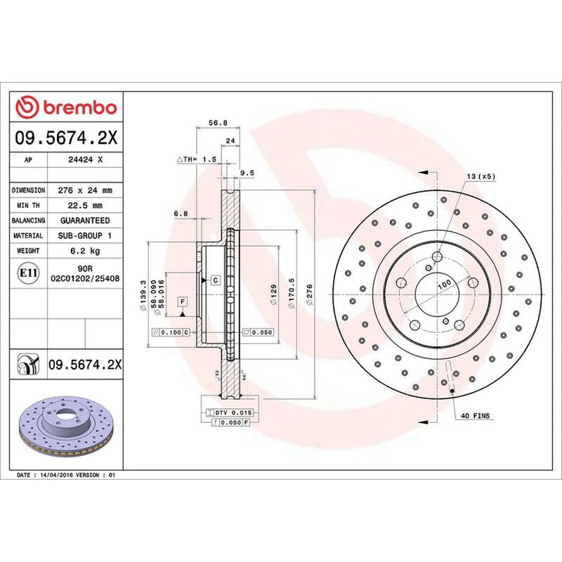 Brembo Xtra Front / & Rear / Brake Discs & Pads fits Subaru Outback 2003-2009