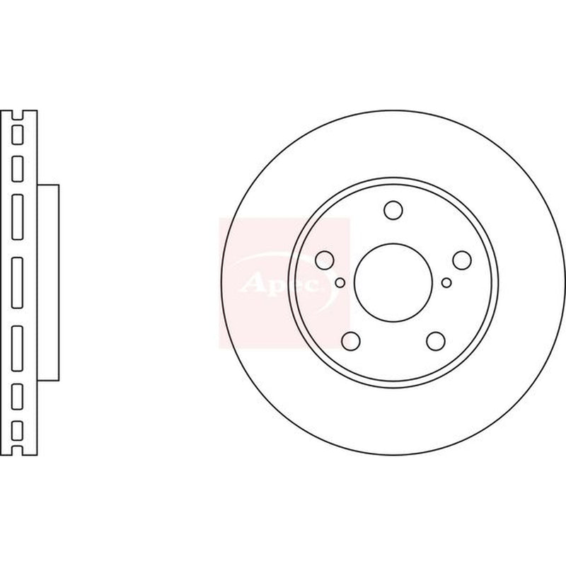 Apec 2 x Vented Brake Discs fits Toyota MR2 II 1989-2000 2.0
