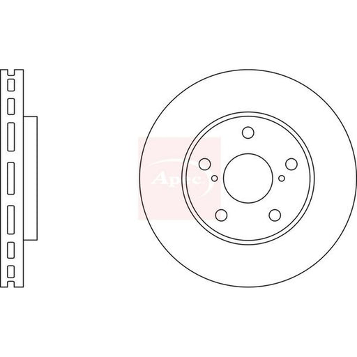 Apec 2 x Vented Brake Discs fits Toyota MR2 II 1989-2000 2.0