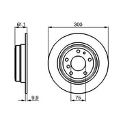 Bosch 2 x Solid Brake Discs fits BMW 5 1987-1996