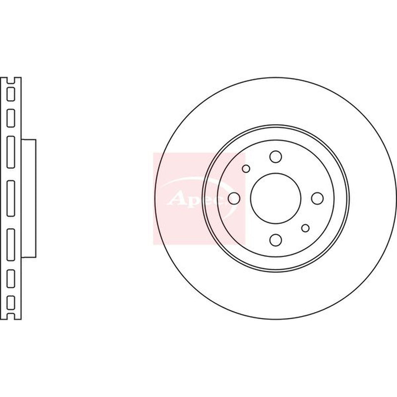 Apec Front Vented & Rear Vented Brake Discs & Pads fits Fiat Coupe 1993-2000 2.0
