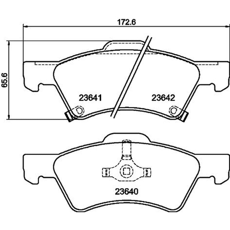 Mintex Front Brake Pad Set fits Chrysler Voyager 2000-2008 2.4 2.8 3.3 3.8