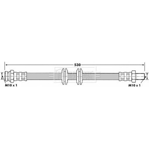 Borg & Beck Brake Hydraulic Hose Line Rear Right BBH7066
