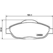 Mintex Front Brake Pad Set fits Peugeot 3008 2009-2016