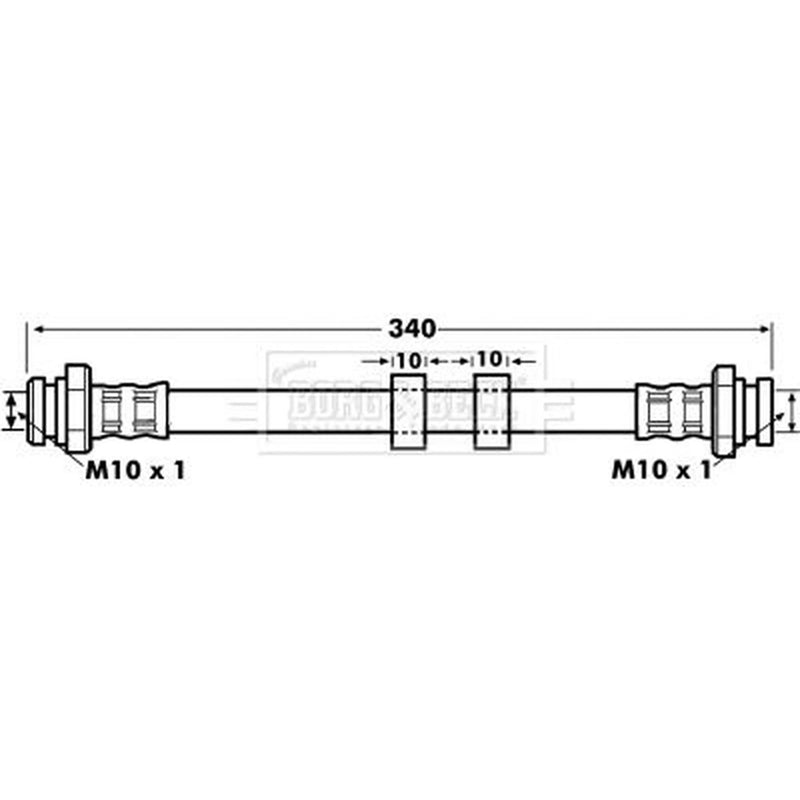 Borg & Beck Brake Hydraulic Hose Line Rear Right BBH7082