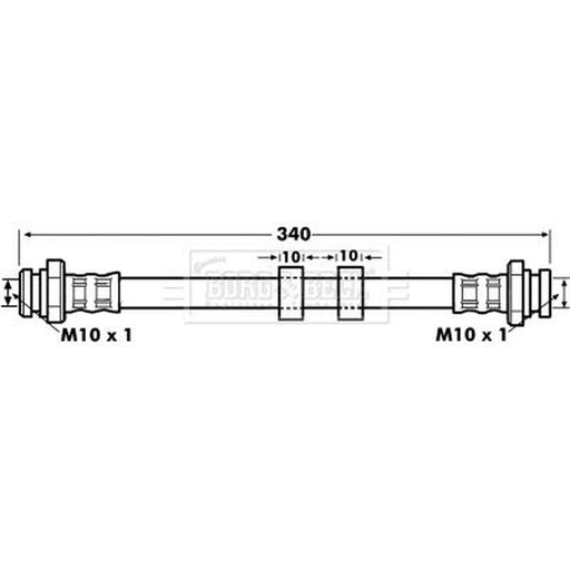 Borg & Beck Brake Hydraulic Hose Line Rear Right BBH7082