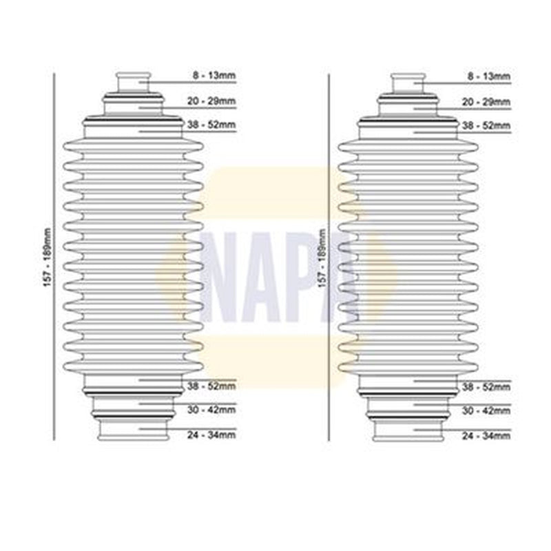 NAPA Steering Bellow Kit Front fits Abarth Strada 1983-1987 2.0
