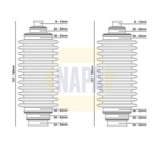 NAPA Steering Bellow Kit Front NCB3001