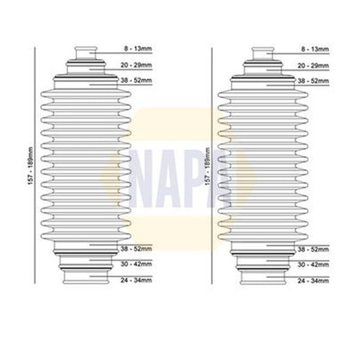 NAPA Steering Bellow Kit Front fits Nissan Prairie 1985-1987 1.8