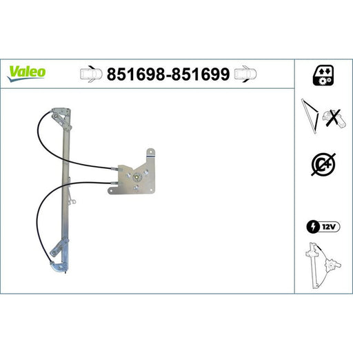Valeo Electric Window Regulator Lifter Left Front 851698