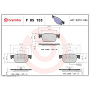 Brembo 4 x Front Brake Pad Set fits Audi A4 Allroad B9 2016-2020 2.0 3.0