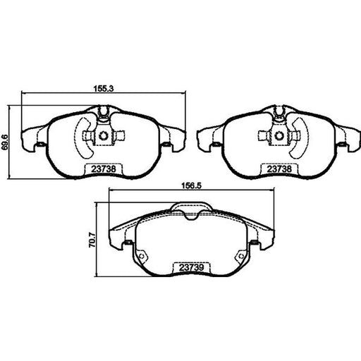 Mintex Front Brake Pad Set fits Cadillac Bls 2006-2010 1.9 2.0 2.8