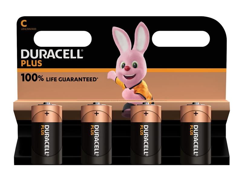 Duracell C Cell Plus Power +100% Batteries (Pack 4) Duracell - Dynamic Drive