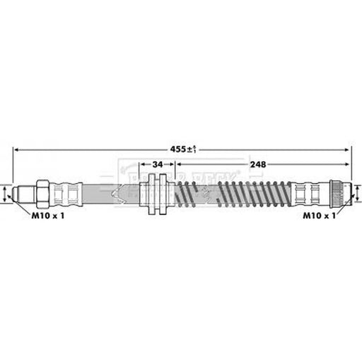 Borg & Beck Brake Hydraulic Hose Line Front Right BBH7175