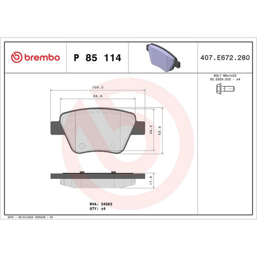 Brembo Rear Brake Slotted Discs & Pads fits Audi A1 2010-2015 1.2 1.4 1.6 2.0