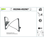 Valeo Electric Window Regulator Lifter Right Front 852567