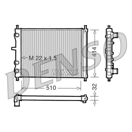 Denso Engine Radiator fits Fiat Brava 1995-2001 1.4 1.8 1.9