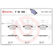 Brembo 4 x Front Brake Pad Set fits VW California T5 Camper 2007-2015 1.9 2.0