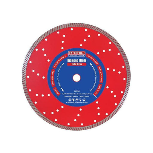 Faithfull Turbo Cut Diamond Blade 300 x 20mm Faithfull - Dynamic Drive