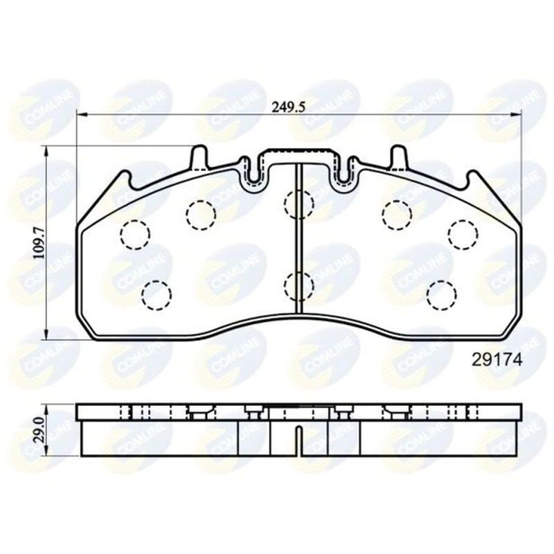 Comline 4 x Front Brake Pad Set fits Renault Trucks Magnum 2004-2006