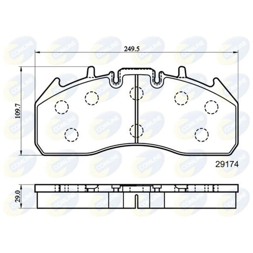 Comline 4 x Front Brake Pad Set fits Renault Trucks Magnum 2004-2006