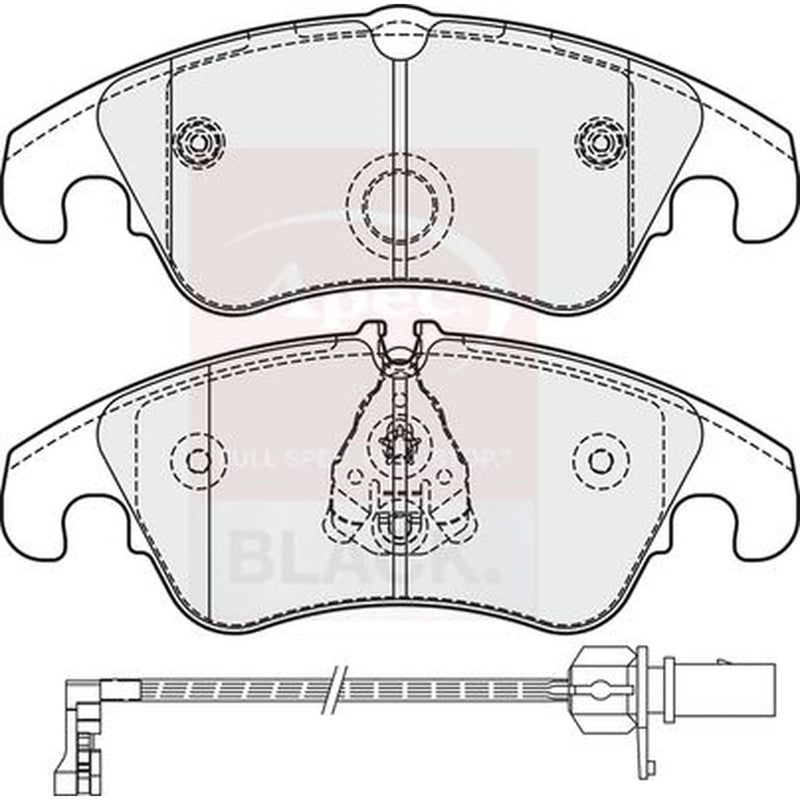 Apec Black Front Brake / Discs & Pads fits Audi Q5 2008-2017 3.0 3.2