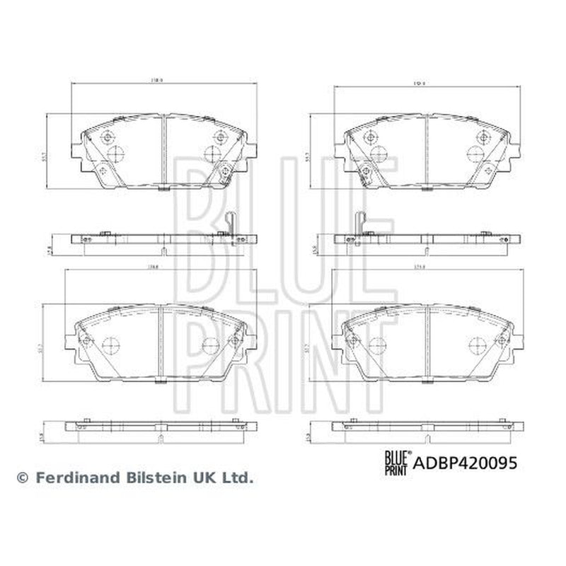 Blue Print Front Brake Internally Vented Discs & Pads fits Mazda 3 2018-2021 2.0