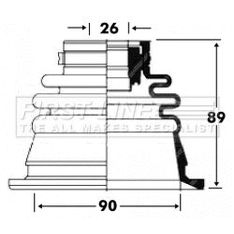 First Line Drive Shaft Bellow Kit Front Left fits Mitsubishi Space Star