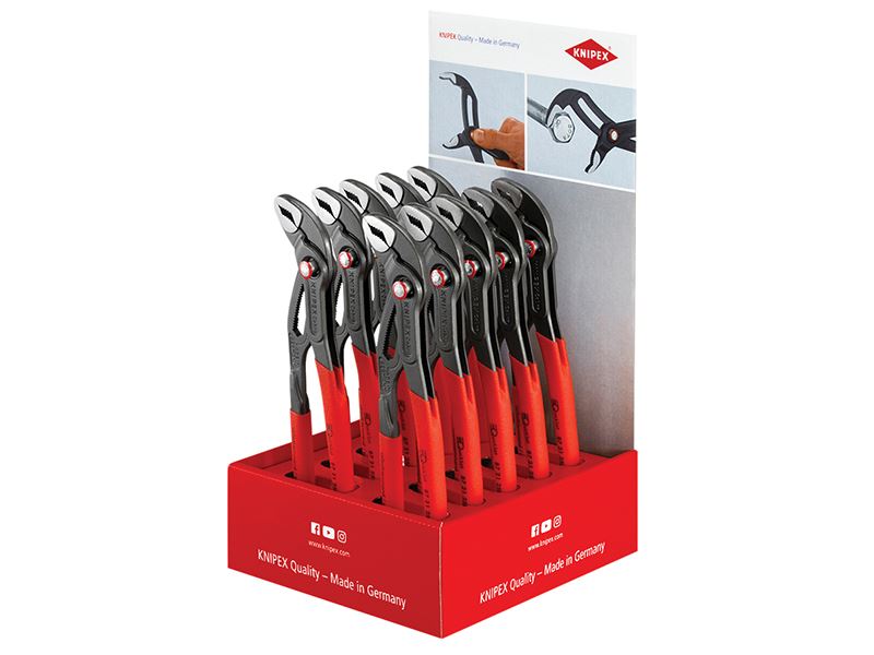 Knipex 00 18 01 V25 Cobra® Quickset Waterpump Pliers Counter Display (10 x KPX8721250) Knipex - Dynamic Drive