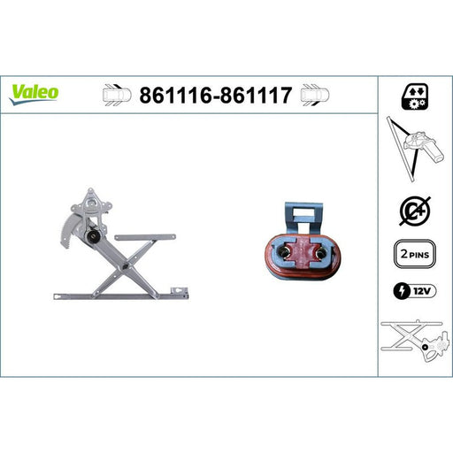 Valeo Electric Window Regulator Lifter Left Front 861116
