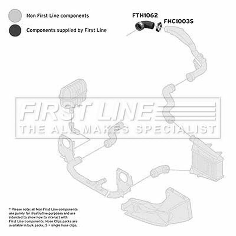 First Line Air Filter Intake Hose AEM (Ethylene Acrylate Rubber) fits Audi A4 B6