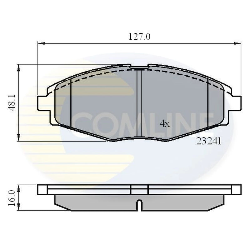 Comline 4 x Front Brake Pad Set fits Chevrolet Matiz 2005-2013 0.8 1.0