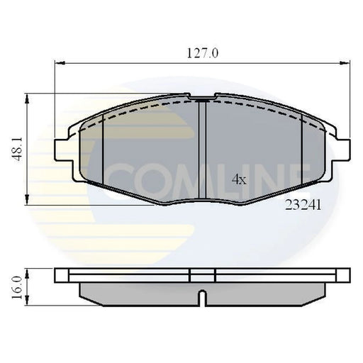 Comline 4 x Front Brake Pad Set fits Chevrolet Matiz 2005-2013 0.8 1.0