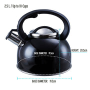 MDS1203 Liberty Black 2.5 Litre Whistling Kettle CW-T056-B1BLA Liberty Leisure UK - Dynamic Drive
