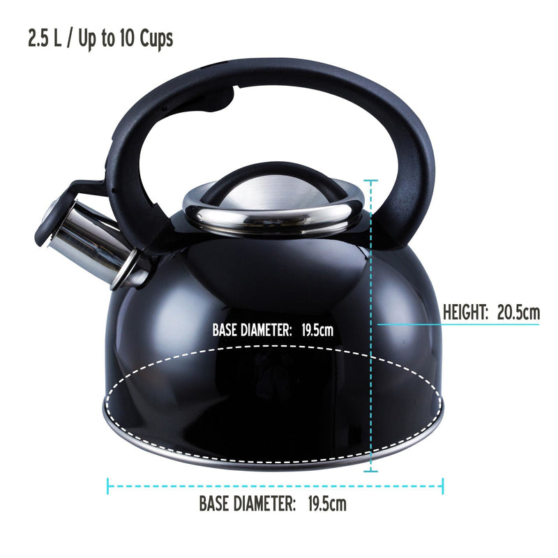 MDS1203 Liberty Black 2.5 Litre Whistling Kettle CW-T056-B1BLA Liberty Leisure UK - Dynamic Drive